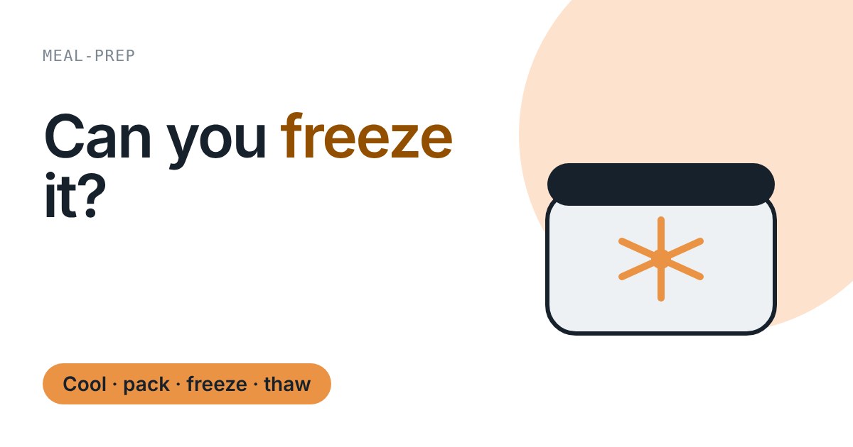 A freezer container with a snowflake on a pale orange circle