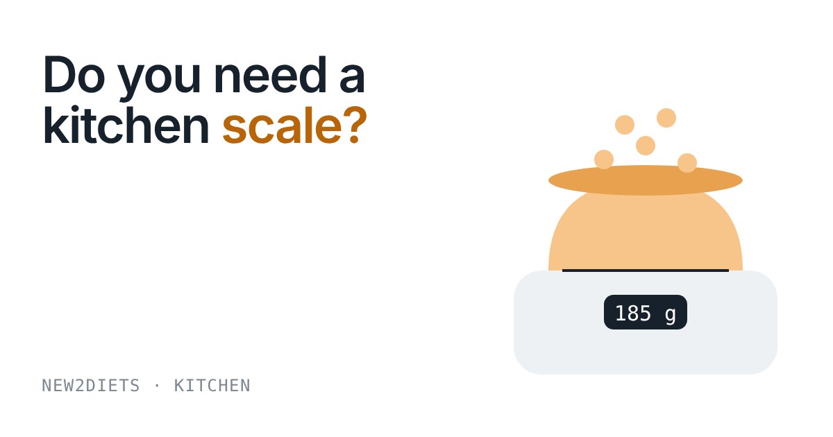 A digital kitchen scale showing 185 g under a heaped mound of food
