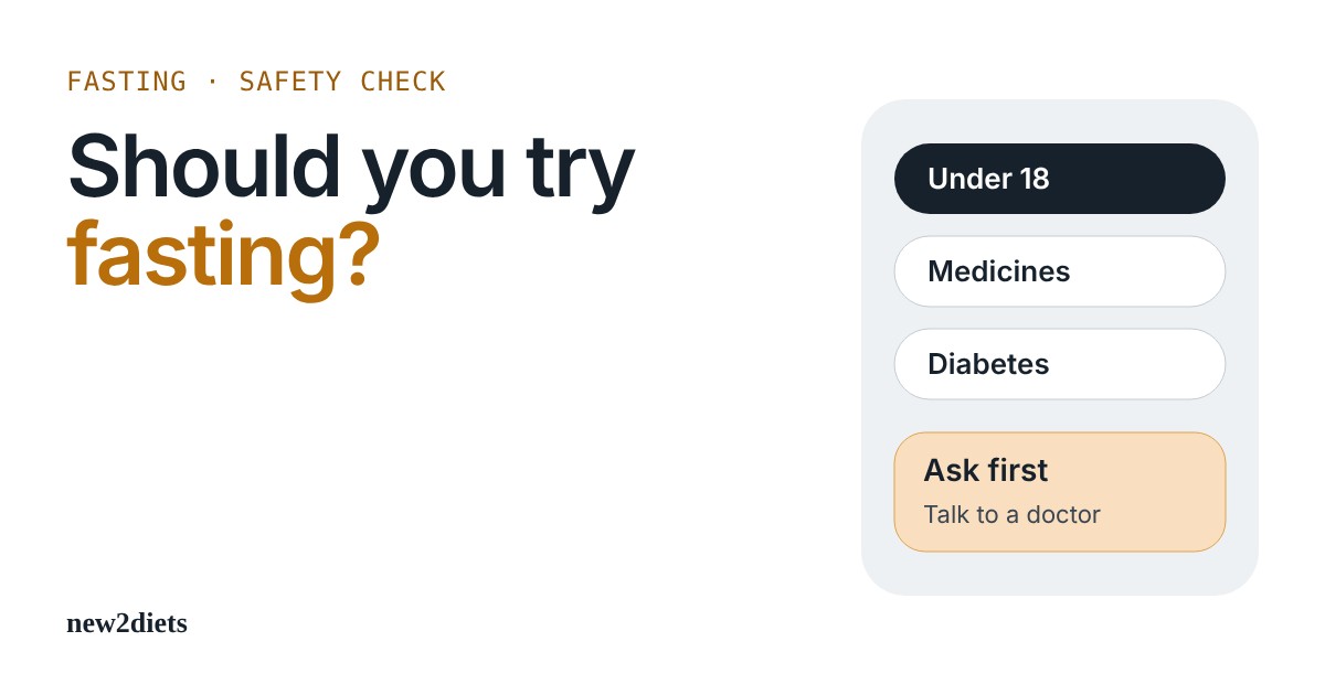 Checklist buttons for under 18, medicines and diabetes, with an 'Ask first' result card