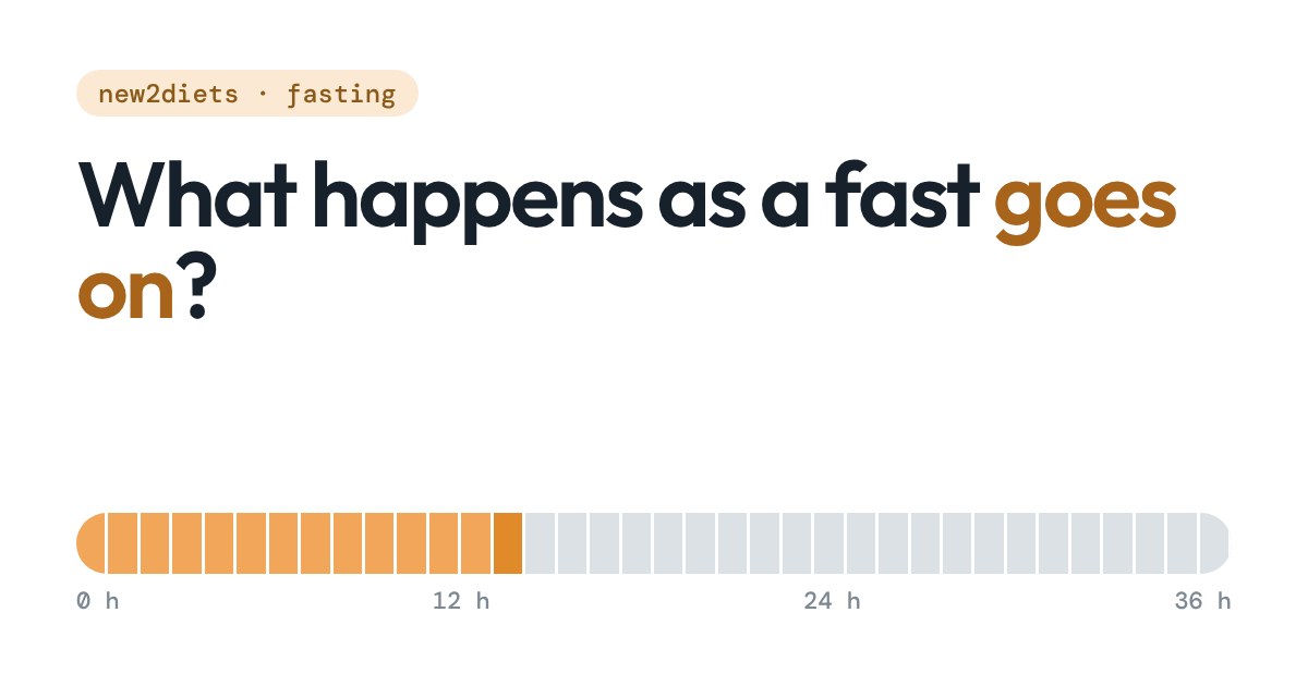 A row of 36 hourly blocks, the first 14 shaded orange, showing hours since the last meal